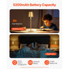 VEVOR Cordless Table Lamp, 2-Pack, 5200mAh Built-in Rechargeable Battery Desk Lamp, 3 Color Stepless Dimming Up, 3000-6500K Color Temperature, Table Light for Restaurant, Bedroom, Outdoor, Gold