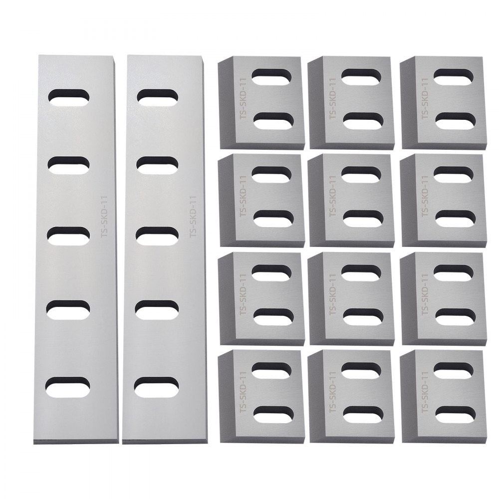VEVOR Shredder Blades, Alloy Steel Shredder Machine Blade Kit with 12 Rotating and 2 Fixed Blades, High-Hardness SKD-11 Blade, Compatible with Model 400 Plastic Grinder, for ABS, PP, PVC & Nylon