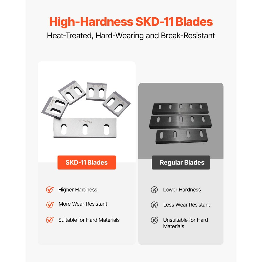 VEVOR Shredder Blades, Alloy Steel Shredder Machine Blade Kit with 9 Rotating and 2 Fixed Blades, High-Hardness SKD-11 Blade, Compatible with Model 180 Plastic Grinder, for ABS, PP, PVC & Nylon