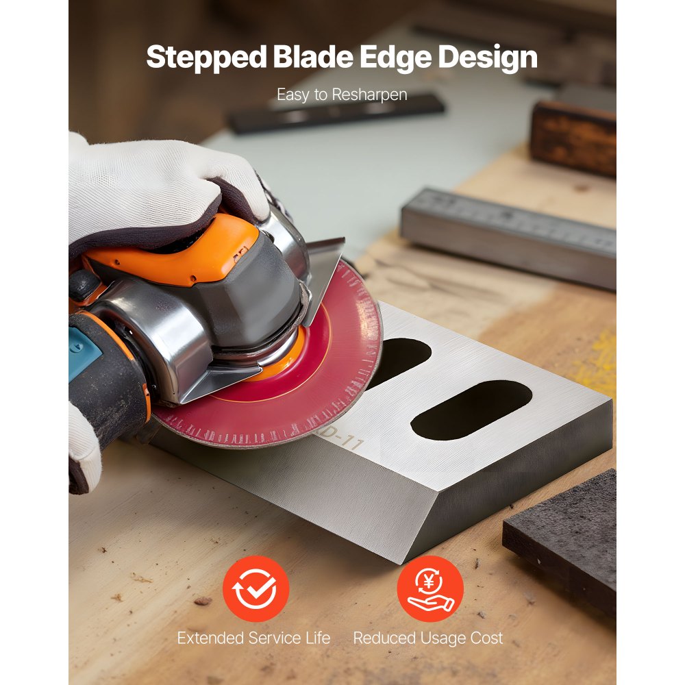 VEVOR Shredder Blades, Alloy Steel Shredder Machine Blade Kit with 9 Rotating and 2 Fixed Blades, High-Hardness SKD-11 Blade, Compatible with Model 180 Plastic Grinder, for ABS, PP, PVC & Nylon