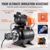 VEVOR 1 HP Shallow Well Pump with Pressure Tank, 1000 GPH/3700 L/H, Automatic Irrigation Water Booster Pump with 164 ft Lift 20/40 PSI Pressure Switch, Thermoplastic Pump Head for Home Garden Lawn