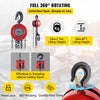 VEVOR Hand Chain Hoist, 4400 lbs /2 Ton Capacity Chain Block, 8ft/2.5m Lift Manual Hand Chain Block, Manual Hoist with Industrial-Grade Steel Construction for Lifting Good in Transport & Workshop, Red