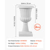 VEVOR Plastic Urn Planters, 9.8 x 16.5 Inch, 2 Pack White Classic Flower Pots Front Porch Planters, Indoor & Outdoor Vase for Wedding, Party, Event, Home, Stage, Garden, Balcony, Patio Decoration