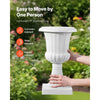 VEVOR Plastic Urn Planters, 9.8 x 16.5 Inch, 2 Pack White Classic Flower Pots Front Porch Planters, Indoor & Outdoor Vase for Wedding, Party, Event, Home, Stage, Garden, Balcony, Patio Decoration