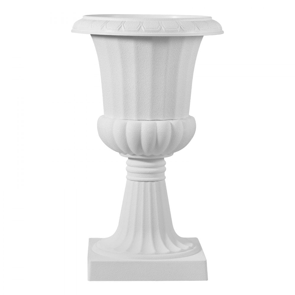 VEVOR Plastic Urn Planters, 9.8 x 16.5 Inch, 2 Pack White Classic Flower Pots Front Porch Planters, Indoor & Outdoor Vase for Wedding, Party, Event, Home, Stage, Garden, Balcony, Patio Decoration