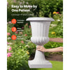 VEVOR Plastic Urn Planters, 15.8 x 26.4 Inch, 2 Pack White Classic Flower Pots Front Porch Planters, Indoor & Outdoor Vase for Wedding, Party, Event, Home, Stage, Garden, Balcony, Patio Decoration