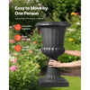 VEVOR Plastic Urn Planters, 15.8 x 26.4 Inch, 2 Pack Black Classic Flower Pots Front Porch Planters, Indoor & Outdoor Vase for Wedding, Party, Event, Home, Stage, Garden, Balcony, Patio Decoration
