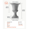 VEVOR Plastic Urn Planter 15.75"x21.26" 1 Pack Gray Classic Urn Flower Pot, for Wedding, Party, Event, Home, Stage, Garden, Balcony, and Patio Decoration, Front Porch Planter, Indoor & Outdoor Vase