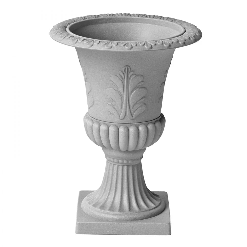 VEVOR Plastic Urn Planter 15.75"x21.26" 1 Pack Gray Classic Urn Flower Pot, for Wedding, Party, Event, Home, Stage, Garden, Balcony, and Patio Decoration, Front Porch Planter, Indoor & Outdoor Vase