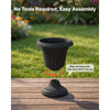 VEVOR Plastic Urn Planters 12.99"x14.96" 2 PCS Black Classic Urn Flower Pot, for Wedding, Party, Event, Home, Stage, Garden, Balcony, and Patio Decoration, Front Porch Planters, Indoor & Outdoor Vase
