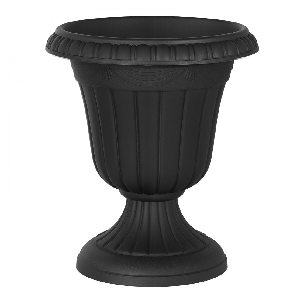 VEVOR Plastic Urn Planters 12.99"x14.96" 2 PCS Black Classic Urn Flower Pot, for Wedding, Party, Event, Home, Stage, Garden, Balcony, and Patio Decoration, Front Porch Planters, Indoor & Outdoor Vase