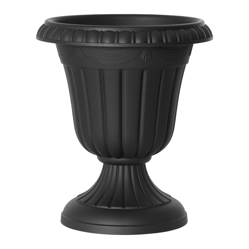 VEVOR Plastic Urn Planters 12.99"x14.96" 2 PCS Black Classic Urn Flower Pot, for Wedding, Party, Event, Home, Stage, Garden, Balcony, and Patio Decoration, Front Porch Planters, Indoor & Outdoor Vase