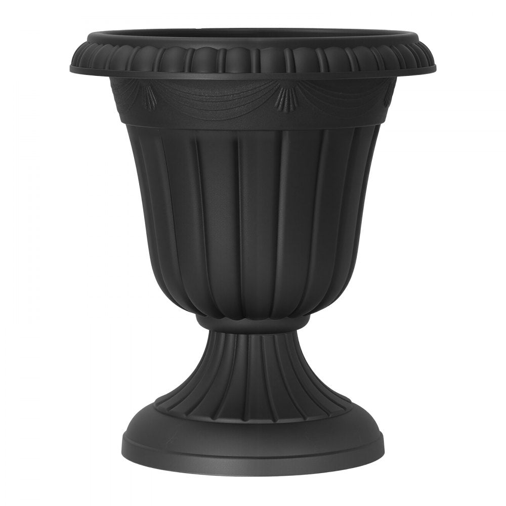 VEVOR Plastic Urn Planters 12.99"x14.96" 2 PCS Black Classic Urn Flower Pot, for Wedding, Party, Event, Home, Stage, Garden, Balcony, and Patio Decoration, Front Porch Planters, Indoor & Outdoor Vase