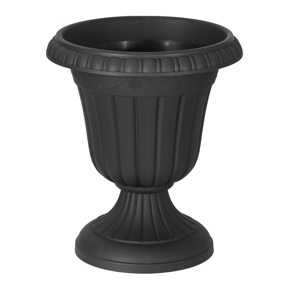 VEVOR Plastic Urn Planters 12.99"x14.96" 2 PCS Black Classic Urn Flower Pot, for Wedding, Party, Event, Home, Stage, Garden, Balcony, and Patio Decoration, Front Porch Planters, Indoor & Outdoor Vase