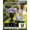 VEVOR Plastic Urn Planters 15.75"x18.9" 2 PCS Black Classic Urn Flower Pot, for Wedding, Party, Event, Home, Stage, Garden, Balcony, and Patio Decoration, Front Porch Planters, Indoor & Outdoor Vase