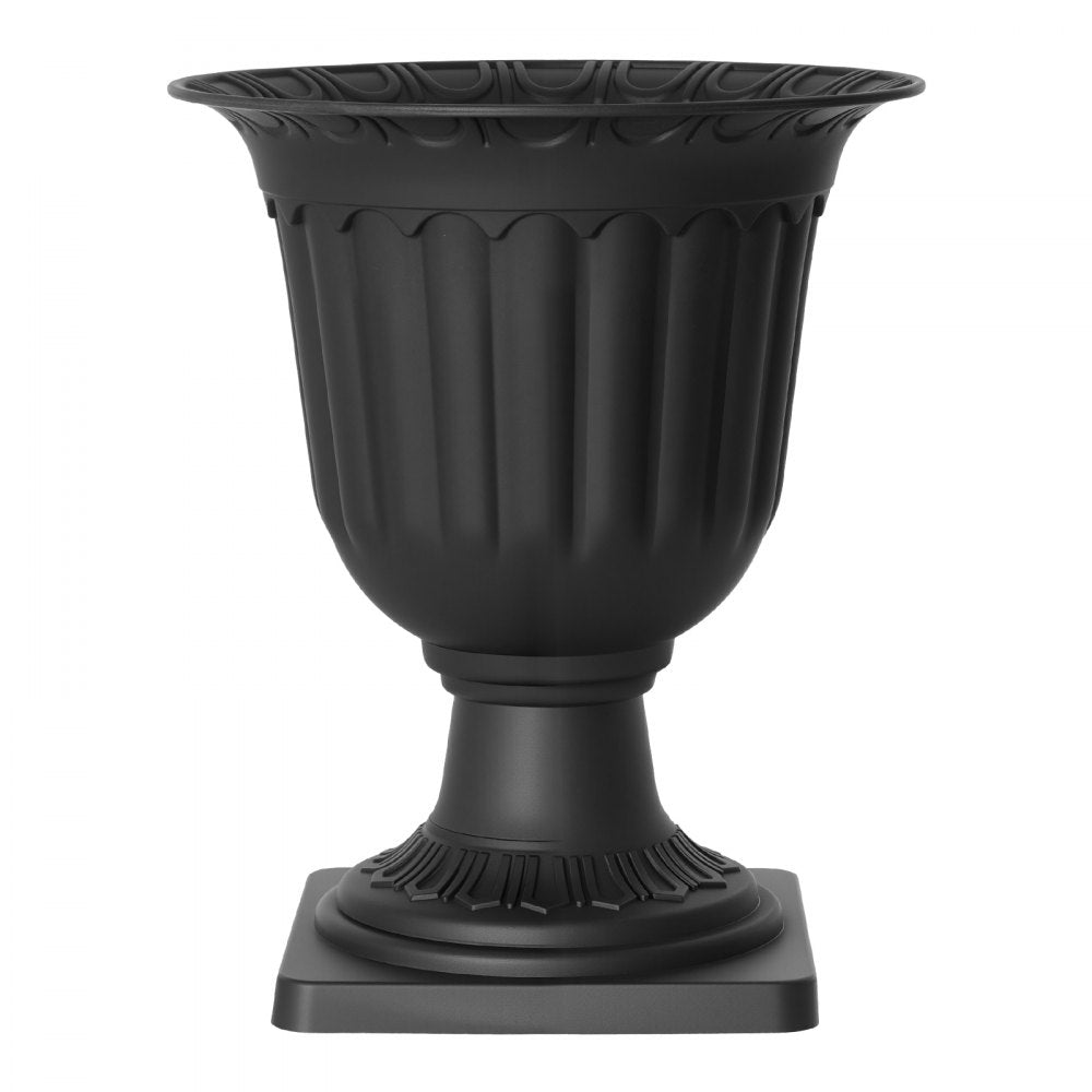 VEVOR Plastic Urn Planters 15.75"x18.9" 2 PCS Black Classic Urn Flower Pot, for Wedding, Party, Event, Home, Stage, Garden, Balcony, and Patio Decoration, Front Porch Planters, Indoor & Outdoor Vase