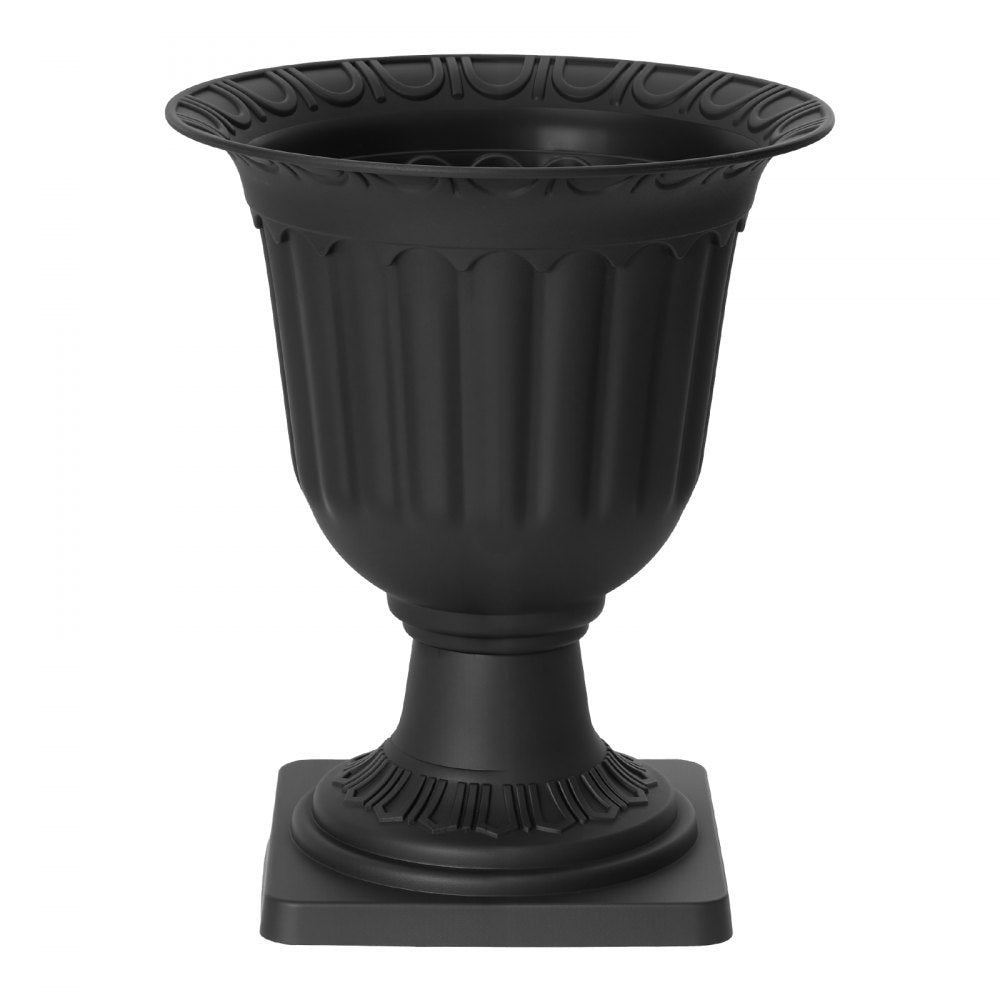 VEVOR Plastic Urn Planters 15.75"x18.9" 2 PCS Black Classic Urn Flower Pot, for Wedding, Party, Event, Home, Stage, Garden, Balcony, and Patio Decoration, Front Porch Planters, Indoor & Outdoor Vase