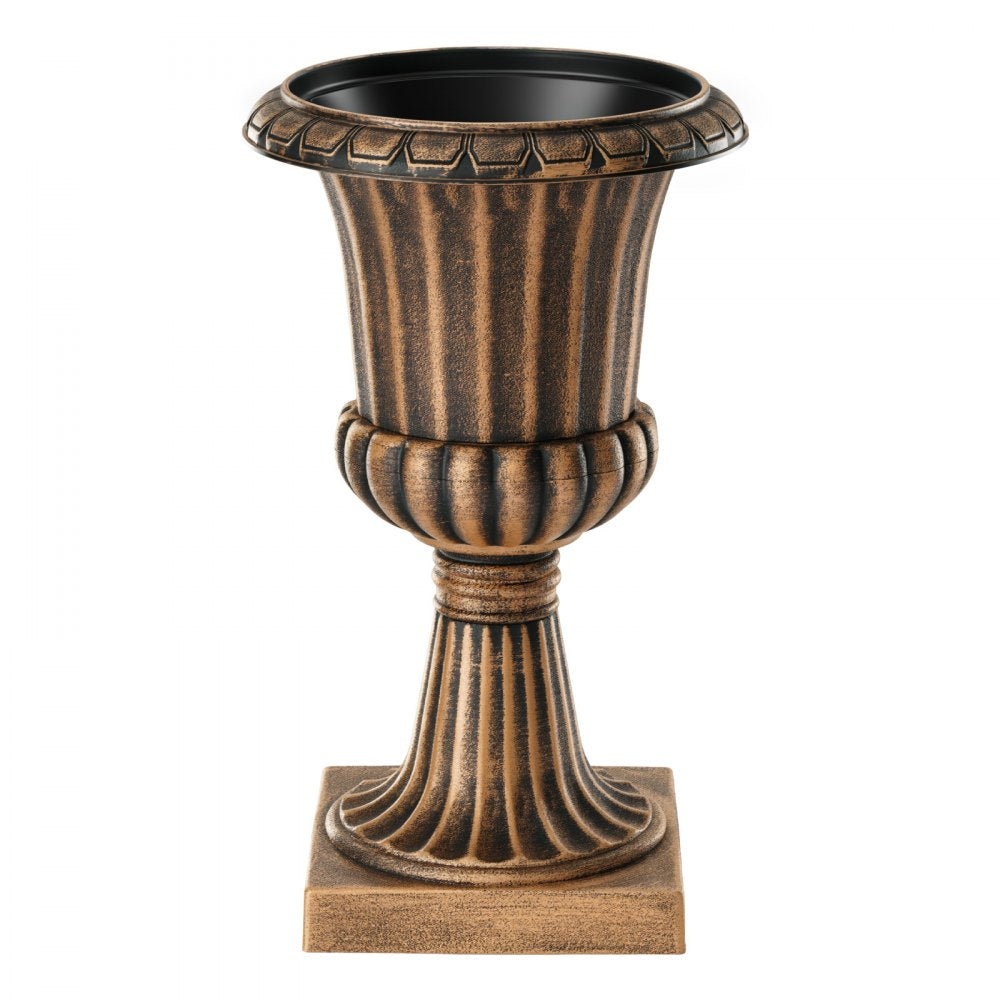 VEVOR Plastic Urn Planters 13.78"x22.83" 2 PCS Brass Classic Urn Flower Pot, for Wedding, Party, Event, Home, Stage, Garden, Balcony, and Patio Decoration, Front Porch Planters, Indoor & Outdoor Vase