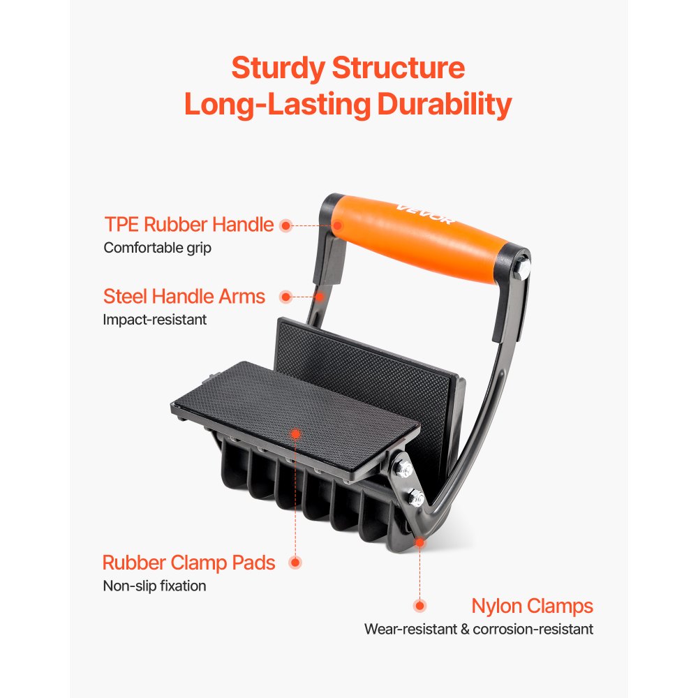 VEVOR Plywood Carrier, 200 lbs Single Clamp Capacity, Adjustable Drywall Carrying Tool for 0-1 Inches Thickness Boards, Plywood Carrier with Non-Slip Grips for Plastic Boards, Plywood, Drywall