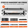 VEVOR 2U Rack Case, Standard 19 in Depth, Server Rack Cabinet with ABS Construction Handle Heavy-Duty Twist Butterfly Latches, Detachable Front & Back Panels, for Amps, Mixers, Microphone Receivers