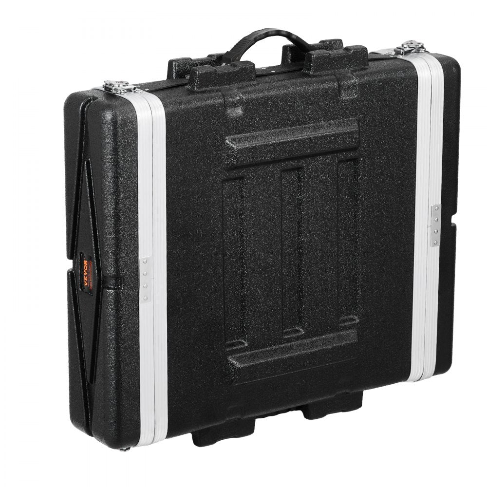 VEVOR 2U Rack Case, Standard 19 in Depth, Server Rack Cabinet with ABS Construction Handle Heavy-Duty Twist Butterfly Latches, Detachable Front & Back Panels, for Amps, Mixers, Microphone Receivers