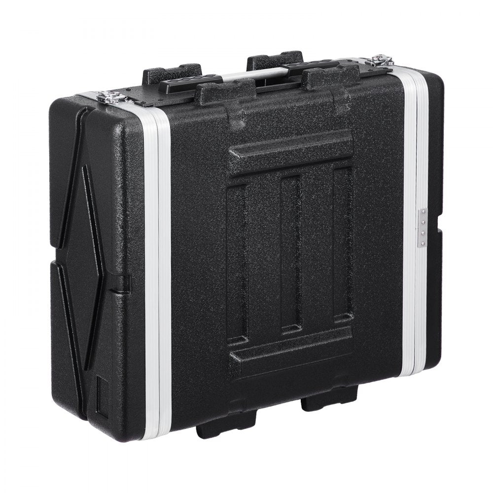 VEVOR 4U Rack Case, Standard 19 in Depth, Server Rack Cabinet with ABS Construction Handle Heavy-Duty Twist Butterfly Latches, Detachable Front & Back Panels, for Amps, Mixers, Microphone Receivers