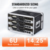 VEVOR 6U Rack Case, Standard 14 in Depth, Server Rack Cabinet with ABS Construction Handle Heavy-Duty Twist Butterfly Latches, Detachable Front & Back Panels, for Amps, Mixers, Microphone Receivers