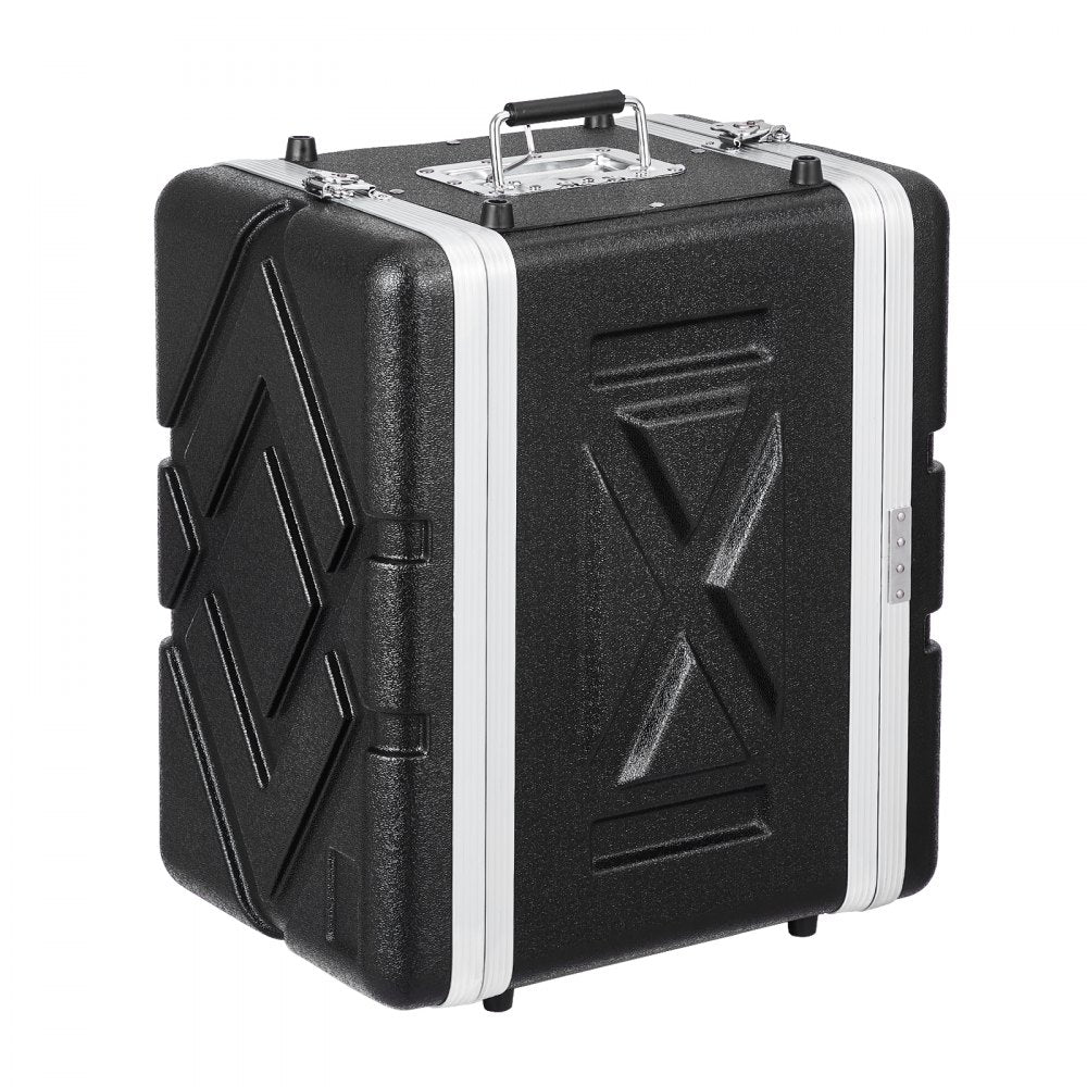VEVOR 6U Rack Case, Standard 14 in Depth, Server Rack Cabinet with ABS Construction Handle Heavy-Duty Twist Butterfly Latches, Detachable Front & Back Panels, for Amps, Mixers, Microphone Receivers