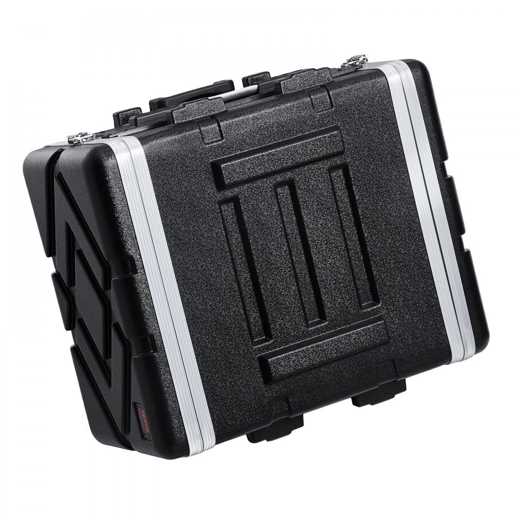 VEVOR 6U Rack Case, Standard 19 in Depth, Server Rack Cabinet with ABS Construction Wheels Heavy-Duty Twist Butterfly Latches, Detachable Front & Back Panels, for Amps, Mixers, Microphone Receivers