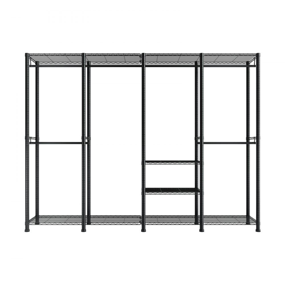 VEVOR Clothing Garment Rack, Heavy Duty Closet Wardrobe, Adjustable Tiers Clothes Racks with Steel Frame, 1100 lbs Load Capacity Clothes Rack with 4 Hanging Rods for Bedroom, Clothing Store, Hallway