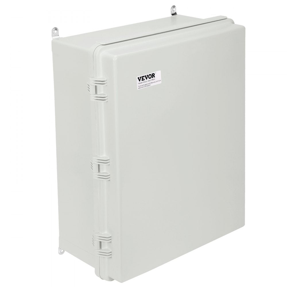 VEVOR Outdoor Electrical Junction Box, 13.78 x 9.84 x 5.90 in, ABS Plastic Electrical Enclosure Box with Hinged Cover Stainless Steel Latch, IP67 Dustproof Waterproof for Outdoor Electrical Projects