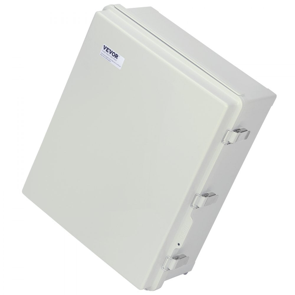 VEVOR Outdoor Electrical Junction Box, 13.78 x 9.84 x 5.90 in, ABS Plastic Electrical Enclosure Box with Hinged Cover Stainless Steel Latch, IP67 Dustproof Waterproof for Outdoor Electrical Projects