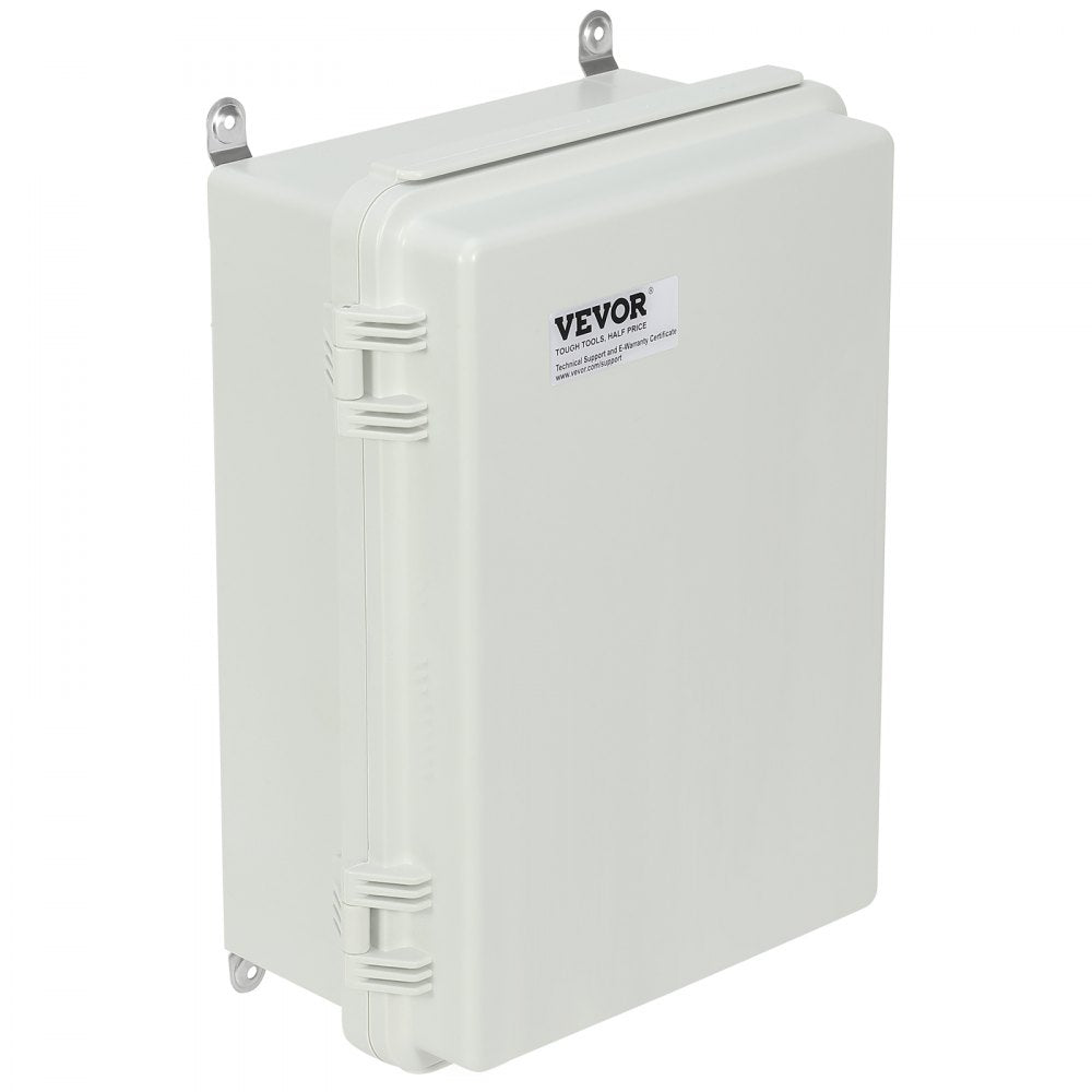 VEVOR Outdoor Electrical Junction Box, 16.93 x 12.99 x 7.09 in, ABS Plastic Electrical Enclosure Box with Hinged Cover Stainless Steel Latch, IP67 Dustproof Waterproof for Outdoor Electrical Projects