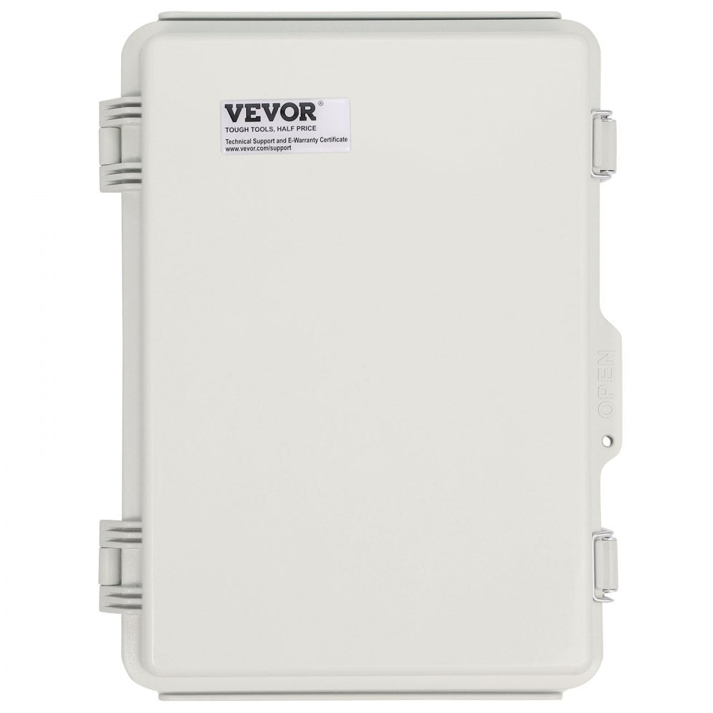 VEVOR Outdoor Electrical Junction Box, 16.93 x 12.99 x 7.09 in, ABS Plastic Electrical Enclosure Box with Hinged Cover Stainless Steel Latch, IP67 Dustproof Waterproof for Outdoor Electrical Projects