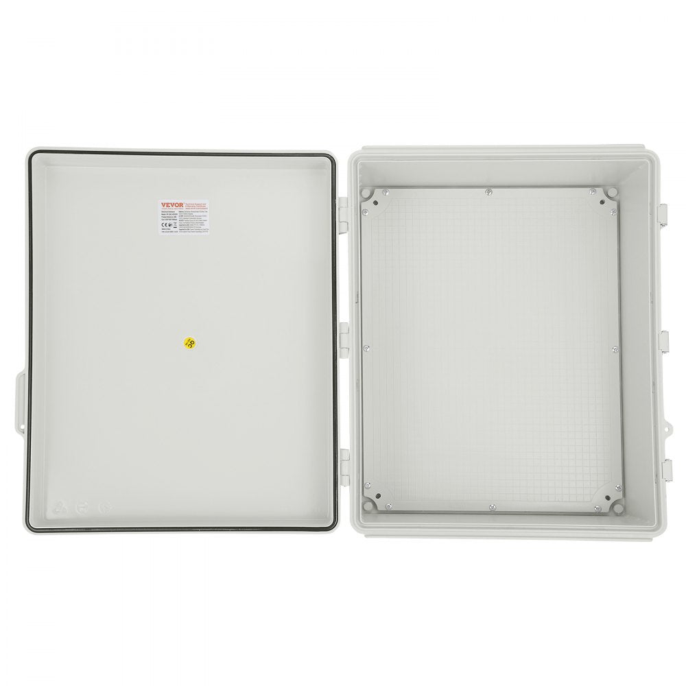 VEVOR Outdoor Electrical Junction Box, 20.87 x 16.92 x 7.87 in, ABS Plastic Electrical Enclosure Box with Hinged Cover Stainless Steel Latch, IP67 Dustproof Waterproof for Outdoor Electrical Projects