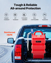 VEVOR Fuel Caddy, 16 Gallon, Portable Fuel Tank with 12V DC 2.5 GPM Electric Fuel Transfer Pump, 4 ft Delivery Hose & Auto-Stop Sensor Nozzle, Tank Adapters, Suitable for Diesel & Gasoline, Red