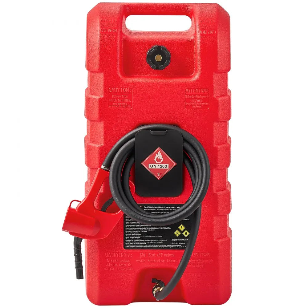 VEVOR Fuel Caddy, 15 Gallon, Portable Fuel Tank with Gravity & Hand Pump Modes, Fuel Tank Container with Wheels, 10 ft Delivery Hose & Manual Pump, Gas Caddy for Motorboats, ATVs, Gasoline & Diesel