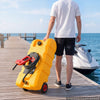 VEVOR 15 Gallon Fuel Caddy Portable Fuel Gas Transfer Tank with Manual Pump, for Gasoline Diesel Storage, Car, ATV, Boat, Lawn Mower, Motorcycle, Tractor, Gas Container Can with Wheels & Hose, Yellow