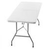 VEVOR Folding Table, 6 Ft Heavy Duty Portable Fold-in-Half Utility Table, Indoor Outdoor Plastic Rectangle Table with Built in Handle, for Party, Dining, Wedding, Events, Picnic, Camping, White