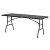 VEVOR Folding Table, 6 Ft Heavy Duty Portable Fold-in-Half Utility Table, Indoor Outdoor Plastic Rectangle Table with Built in Handle, for Party, Dining, Wedding, Events, Picnic, Camping, Black
