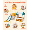 VEVOR Outdoor Playhouse Versatile Toddler Playground Open Play Structure, for Aged 1+, with Slide, Basketball, Telescope, Steering Wheel, Crawling Tunnel, Sales Window, Toddler Playset, HDPE Plastic