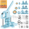 VEVOR Button Maker Machine 1"/1.25"/2.25"(25/32/58 mm) Pin Maker Blue, with 300pcs Button Parts, Circle Cutter and Magic Book, Ergonomic Handle, for DIY Badges, Pins, Fridge Magnets and Key Chains