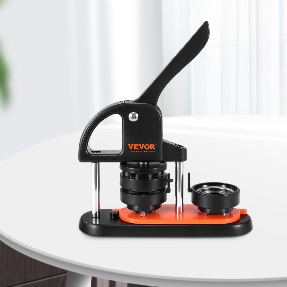 VEVOR Button Maker Machine, 2.28 inch/58mm Pin Maker with 100pcs Button Parts, Ergonomic Arc Handle Punch Press Kit, Button Maker with Panda Magic Book, For Children DIY Gifts and Christmas
