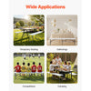 VEVOR Plastic Folding Bench, 6 ft Portable Bench for Indoor/Outdoor Picnic Party Patio Camping Dining, Foldable Smooth HDPE Seat for Garden Soccer Multipurpose Entertaining Activities, 1 Pack, White