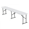 VEVOR Plastic Folding Bench, 6 ft Portable Bench for Indoor/Outdoor Picnic Party Patio Camping Dining, Foldable Smooth HDPE Seat for Garden Soccer Multipurpose Entertaining Activities, 1 Pack, White
