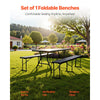 VEVOR Plastic Folding Bench, 6 ft Portable Bench for Indoor/Outdoor Picnic Party Patio Camping Dining, Foldable Smooth HDPE Seat for Garden Soccer Multipurpose Entertaining Activities, 1 Pack, Black