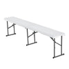 VEVOR Plastic Folding Bench, 6 ft Portable Bench for Indoor/Outdoor Picnic Party Patio Camping Dining, Foldable Smooth HDPE Seat for Garden Soccer Multipurpose Entertaining Activities, 2 Pack, White