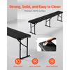 VEVOR Plastic Folding Bench, 6 ft Portable Bench for Outdoor Picnic Party Camping Dining, Foldable Smooth HDPE Seat for Garden Soccer Multipurpose Entertaining Activities, 2 Pack, 2 Carry Bags, Black