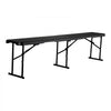 VEVOR Plastic Folding Bench, 6 ft Portable Bench for Outdoor Picnic Party Camping Dining, Foldable Smooth HDPE Seat for Garden Soccer Multipurpose Entertaining Activities, 2 Pack, 2 Carry Bags, Black