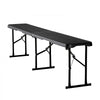 VEVOR Plastic Folding Bench, 6 ft Portable Bench for Outdoor Picnic Party Camping Dining, Foldable Smooth HDPE Seat for Garden Soccer Multipurpose Entertaining Activities, 2 Pack, 2 Carry Bags, Black